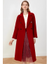 Long pure wool coat with a suit collar